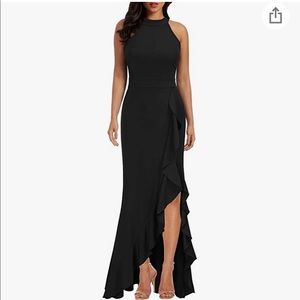 From Amazon - WOOSEA Women’s High Neck Split bodycon mermaid cocktail dress